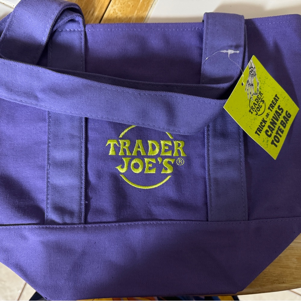 Trader Joe's Purple Canvas Tote Bag